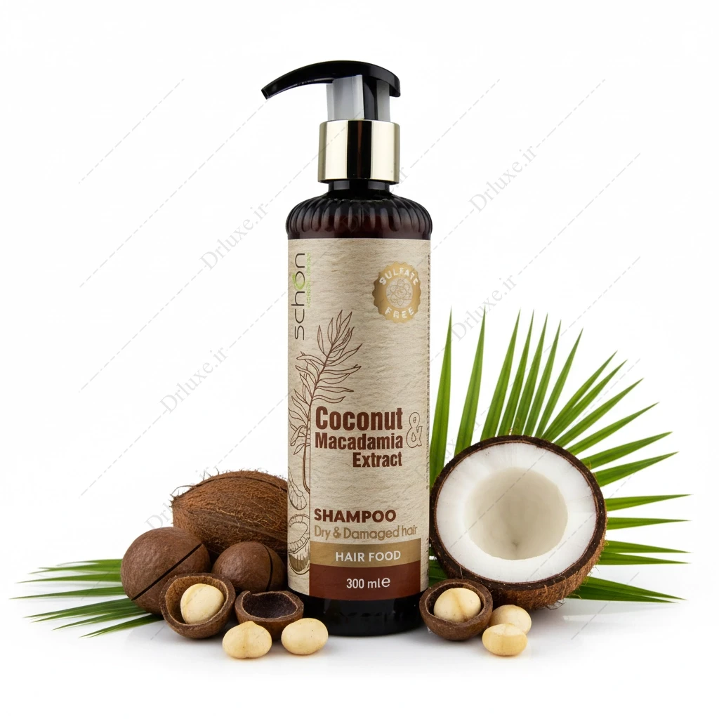 شامپو فاقد سولفات مغذی نارگیل و ماکادمیا شون